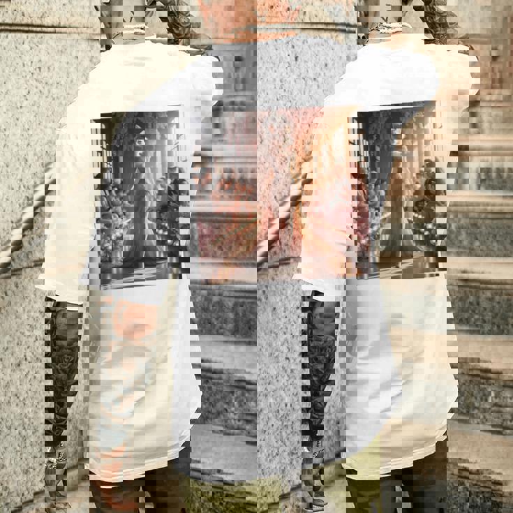 ファンタジー表彰台 美しい猫 長袖tシャツ メンズTシャツ バックプリント 彼への贈り物