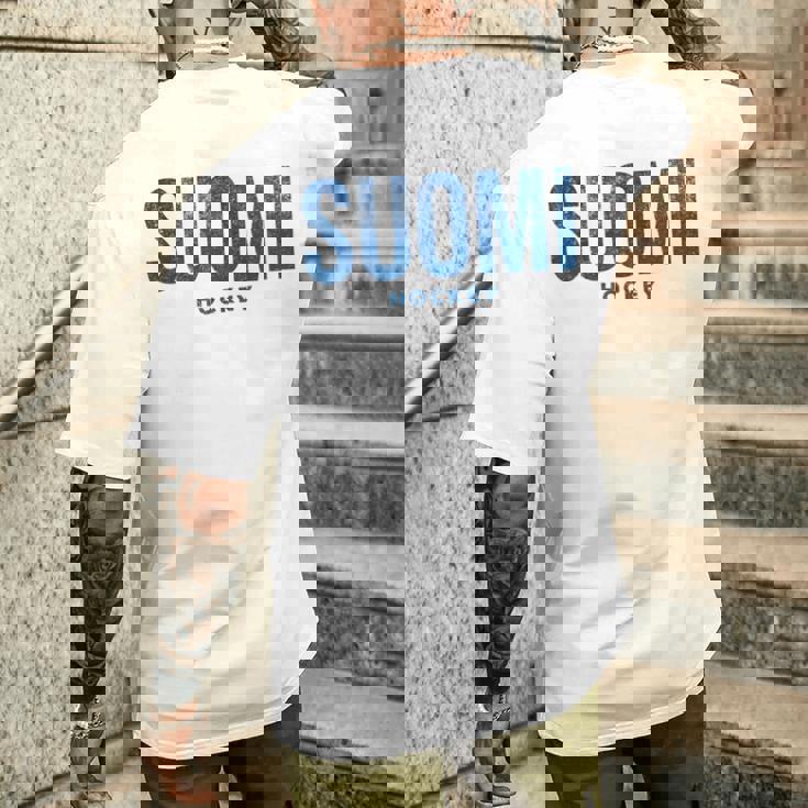 フィンランド スオミ ホッケー アンティーク調 ヴィンテージ レトロ メンズTシャツ バックプリント 彼への贈り物