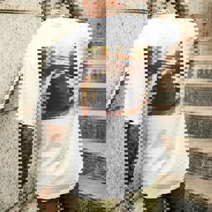 フェドーラ・ハット 長袖tシャツ メンズTシャツ バックプリント 彼への贈り物