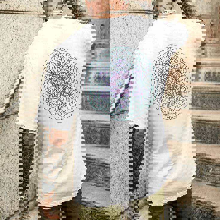 フラワーオブライフ メタトロンキューブ1シンボルtシャツ メンズTシャツ バックプリント 彼への贈り物