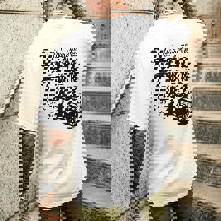 フレンチホルン ダブルホルン メンズTシャツ バックプリント 彼への贈り物