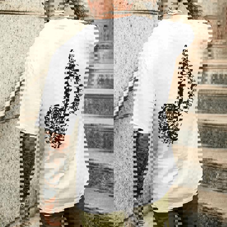 フレンチホルン愛好家 メンズTシャツ バックプリント 彼への贈り物