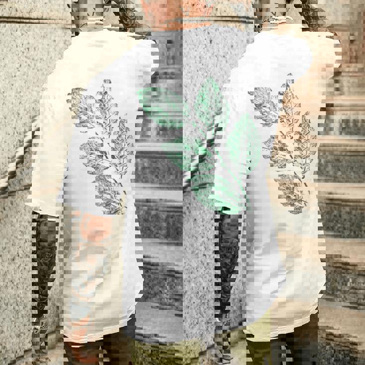 ブナの葉 植物 自然と森林 木のグラフィックス メンズTシャツ バックプリント 彼への贈り物