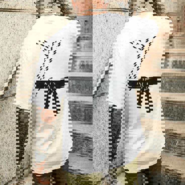 ブラックベルトコスチューム 空手着 柔道 テコンドー カンフー 武道 メンズTシャツ バックプリント 彼への贈り物