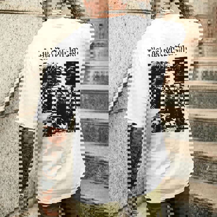 ブラックメタル ナマケモノ 笑える 邪悪 フェス バンド コンサート Metalloth Music メンズTシャツ バックプリント 彼への贈り物