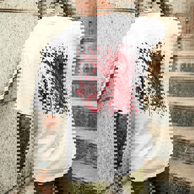 ブラッドシャツ ブラッディスプラッター ハロウィン 血 ステンド グラフィック メンズTシャツ バックプリント 彼への贈り物