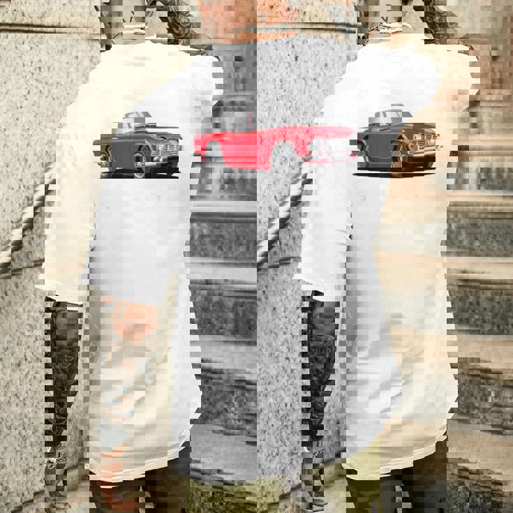 ブリティッシュクラシックスポーツカー トライアンフ Tr4 メンズTシャツ バックプリント 彼への贈り物