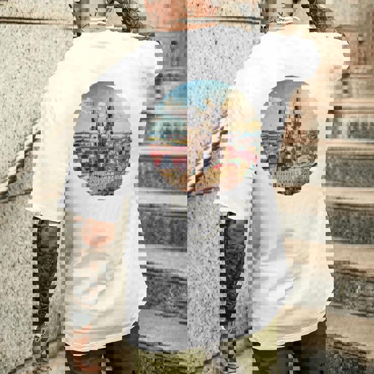 プラハ チェコ共和国 お土産 プラハ 長袖tシャツ メンズTシャツ バックプリント 彼への贈り物