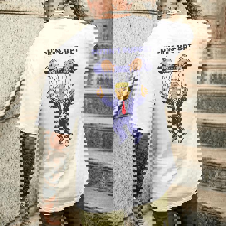 プーチンの操り人形トランプはロシアの資産政治パロディです メンズTシャツ バックプリント 彼への贈り物