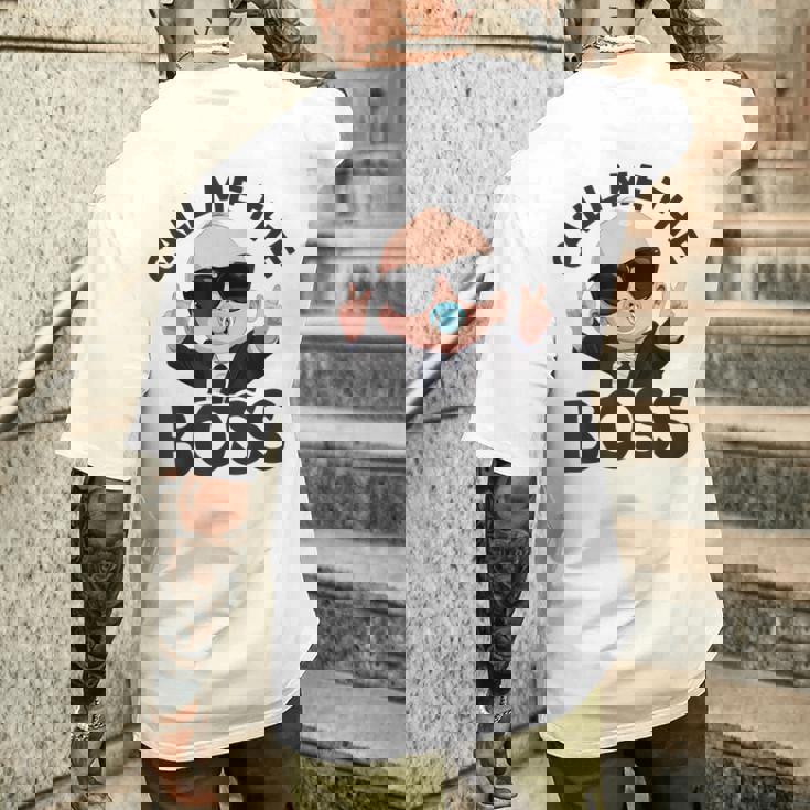 ベイビー・ボス「コール・ミー・ボス」ライク・ア・ボス・キッズ メンズTシャツ バックプリント 彼への贈り物