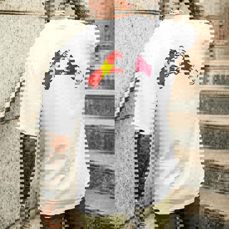 ベトナム日本国旗 ベトナムの日本のハート メンズTシャツ バックプリント 彼への贈り物