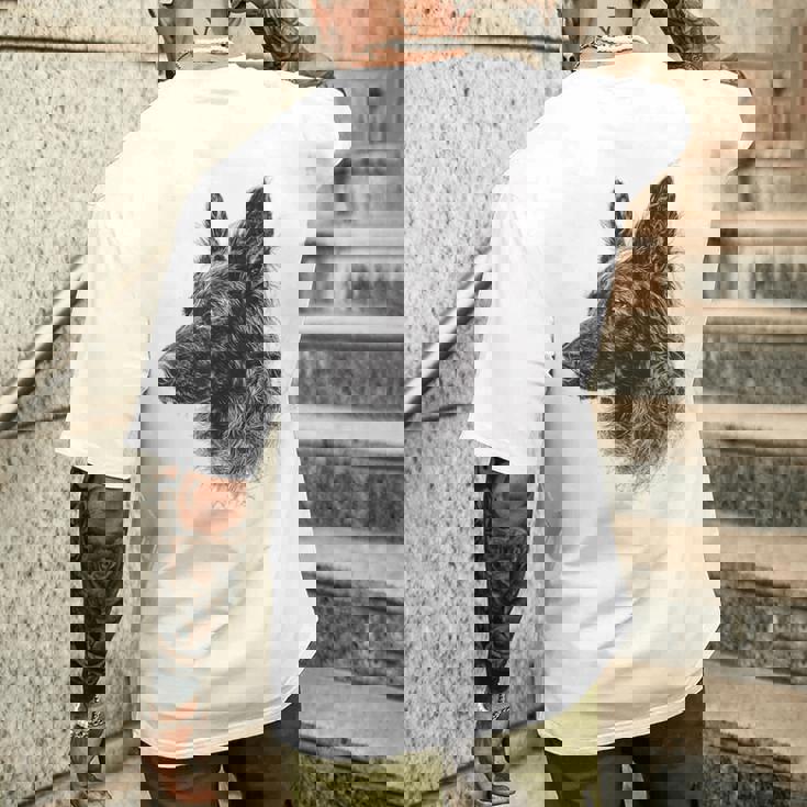 ベルギーシェパード 犬 グラフィック ペットアート ベルギーシェパード メンズTシャツ バックプリント 彼への贈り物