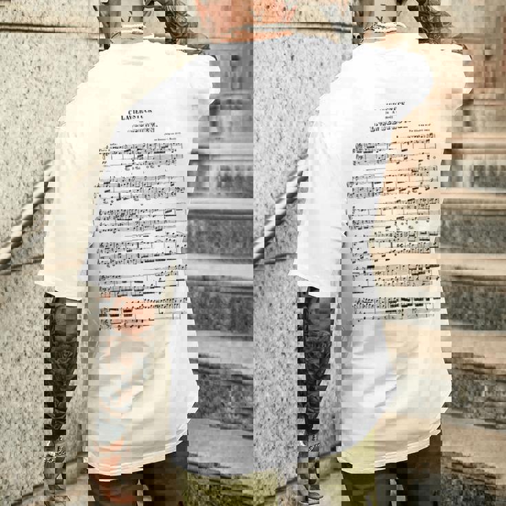 ベートーヴェン 楽譜 ピアノ ピアニスト メンズTシャツ バックプリント 彼への贈り物