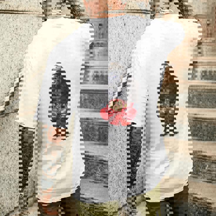 ボクシング チャンピオン ゴリラ ボクサーファイター メンズTシャツ バックプリント 彼への贈り物