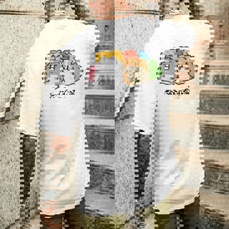 ボンレス犬とボンレス猫 のんびり メンズTシャツ バックプリント 彼への贈り物