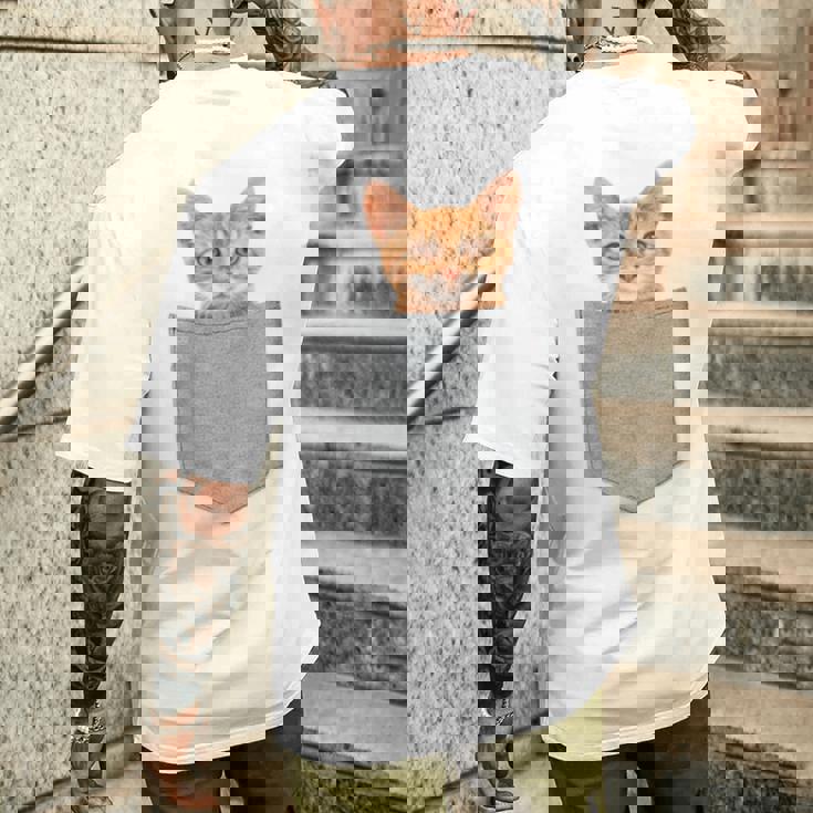 ポケットの中の猫ポケットキャット猫好き ねこ好き ネコ好きニャー猫 猫の飼い主 心電図 おもしろ 可愛い ねこ ネコ 猫 長袖tシャツ メンズTシャツ バックプリント 彼への贈り物