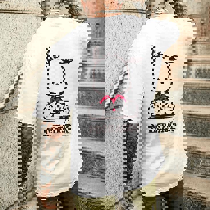 ポチャッコ おすわり ライトカラー メンズTシャツ バックプリント 彼への贈り物