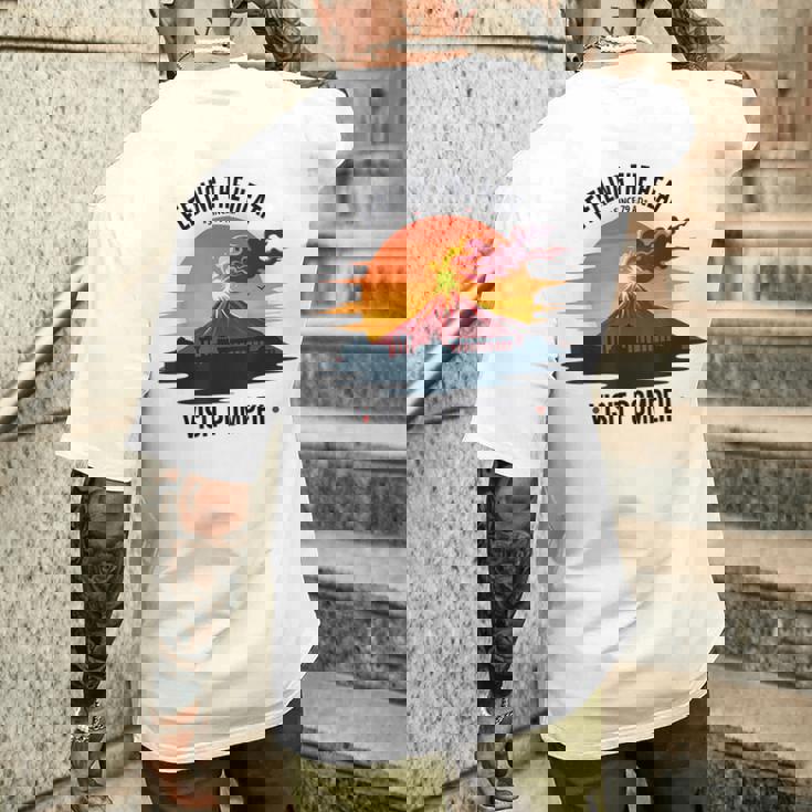 ポンペイ訪問 面白いローマの歴史 メンズTシャツ バックプリント 彼への贈り物