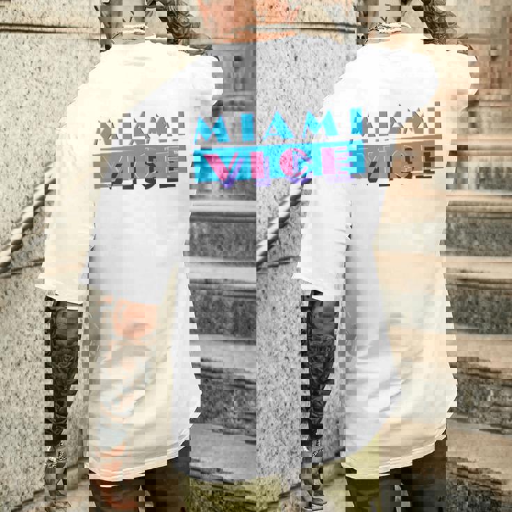 マイアミバイスのロゴ メンズTシャツ バックプリント 彼への贈り物