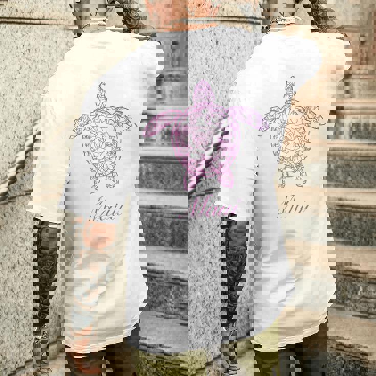 マウイ ウミガメ ハワイ Hi ハワイアン トライバル タートル ホヌ キュート メンズTシャツ バックプリント 彼への贈り物