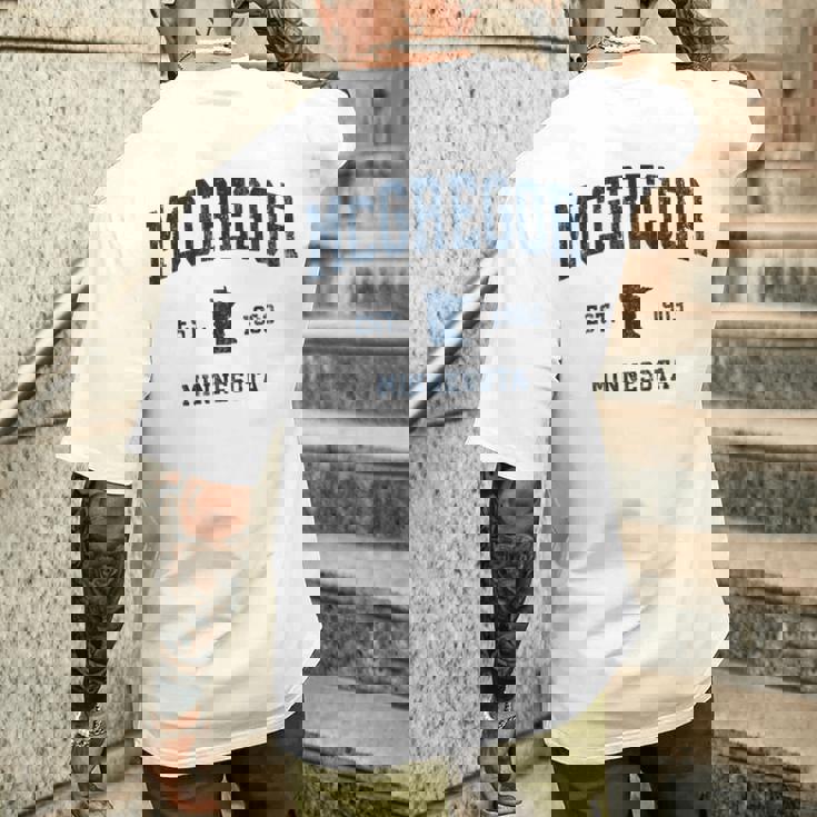 マクレガー ミネソタ Mn ヴィンテージ アスレチック ネイビー スポーツデザイン 長袖tシャツ メンズTシャツ バックプリント 彼への贈り物