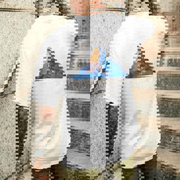 マッターホルン山 ツェルマット ハイキング スイス ギフト 長袖tシャツ メンズTシャツ バックプリント 彼への贈り物