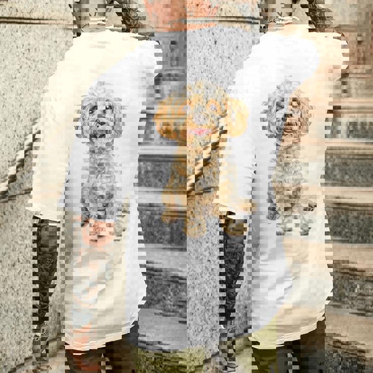 マルチプー犬モチーフペットイラストマルチプー メンズTシャツ バックプリント 彼への贈り物