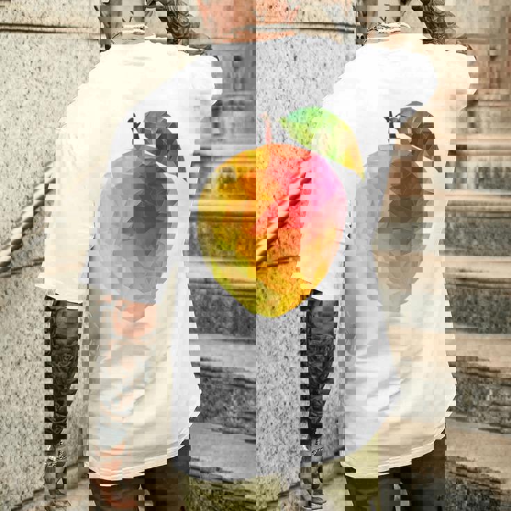 マンゴーフルーツモチーフアートマンゴー メンズTシャツ バックプリント 彼への贈り物