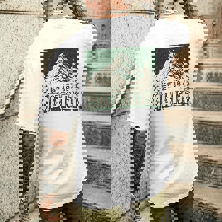 ミシガン 長袖tシャツ メンズTシャツ バックプリント 彼への贈り物