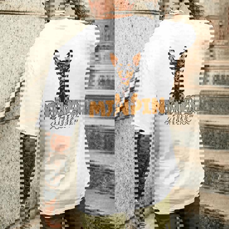 ミニピン ママ かわいい ミニチュア ピンシャー 犬 ママ ミニピン マザー メンズTシャツ バックプリント 彼への贈り物