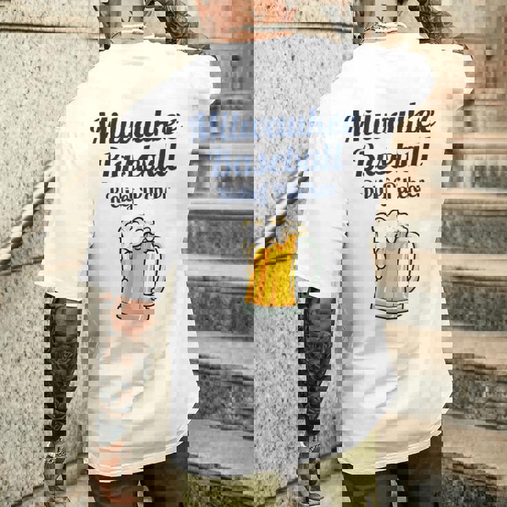 ミルウォーキービールと野球リリーフピッチャー メンズTシャツ バックプリント 彼への贈り物