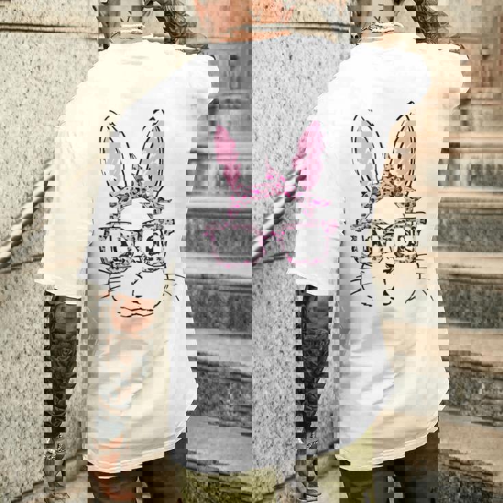 メガネをかけたウサギ ウサギ好き うさぎ好き うさぎの飼い主 おもしろ うさぎ 兎 メンズTシャツ バックプリント 彼への贈り物