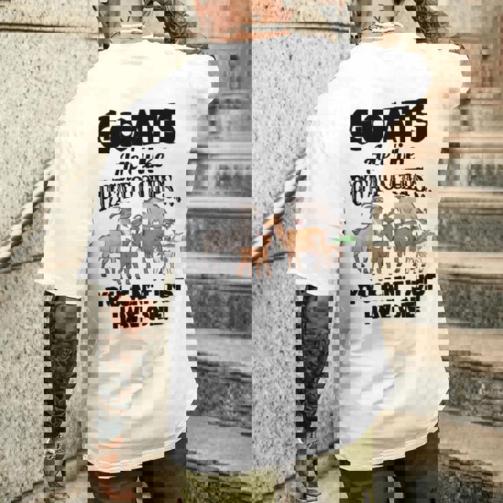 ヤギの恋人たちのためのヤギシャツ 農場アパレル ミームパンファニーヤギ 長袖tシャツ メンズTシャツ バックプリント 彼への贈り物