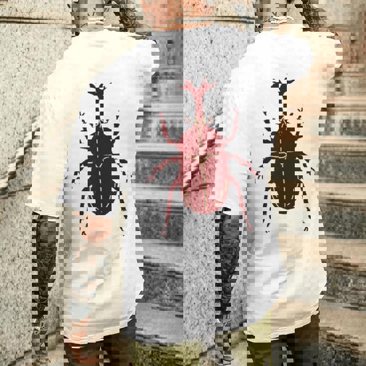 ヤマトカブト _昆虫_カブトムシ メンズTシャツ バックプリント 彼への贈り物