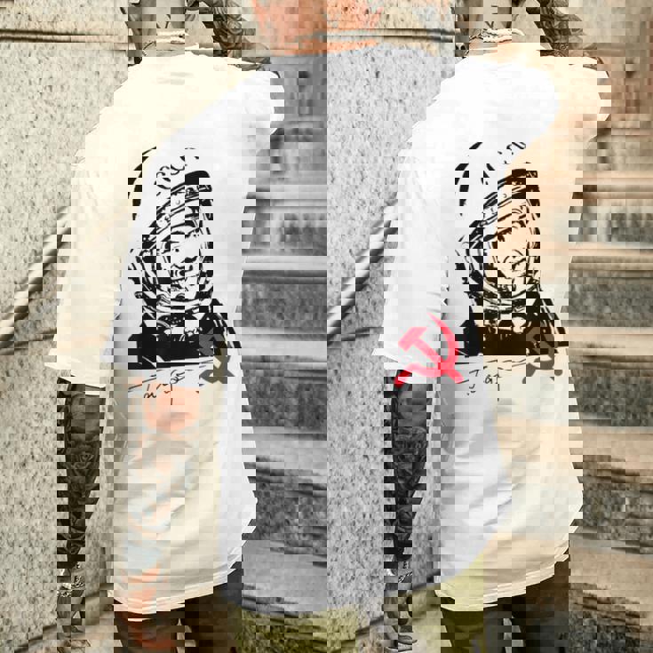 ユーリ・ガガーリン ソ連ロスコスモス コスモノート メンズTシャツ バックプリント 彼への贈り物