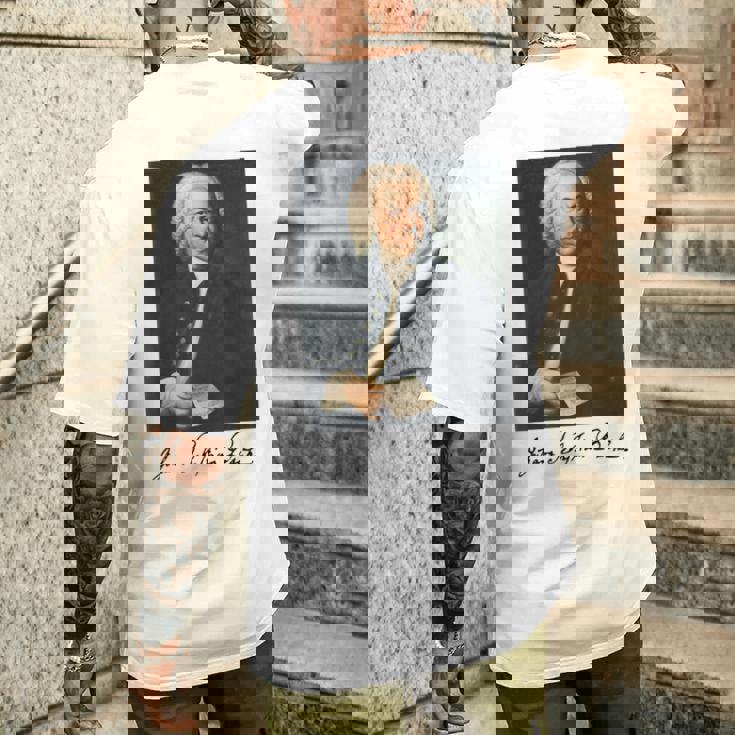 ヨハン・セバスティアン・バッハ 作曲家 クラシック音楽 Bach Composer Classical Music メンズTシャツ バックプリント 彼への贈り物