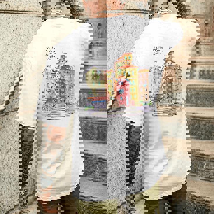 ヨーロッパ フランス パリ マントン フランス 家族 バケーション お土産 メンズTシャツ バックプリント 彼への贈り物