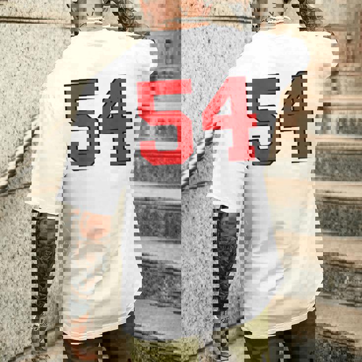 ラッキーナンバー54 クラシックカレッジアメリカン代表チームのファンプレイヤー メンズTシャツ バックプリント 彼への贈り物