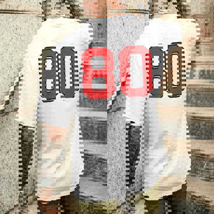 ラッキーナンバー80 クラシックカレッジアメリカン代表チームのファンプレイヤー メンズTシャツ バックプリント 彼への贈り物