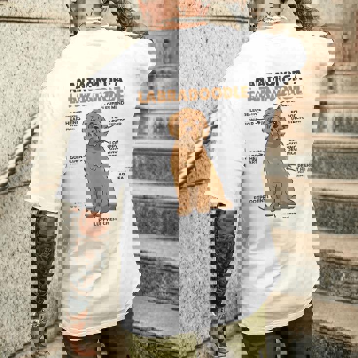 ラブラドゥードルの解剖学かわいい犬面白い犬ラブラドゥードル メンズTシャツ バックプリント 彼への贈り物