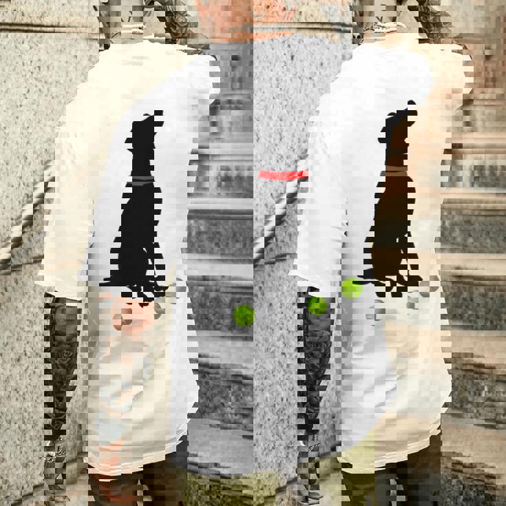 ラブラドールレトリバー 犬 イエロー ラボ テニスボール ギフト メンズTシャツ バックプリント 彼への贈り物