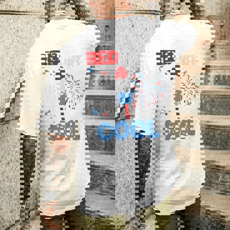 レッド ホワイト クールなアメリカ国旗 アイスキャンディー 面白い 7月4日 長袖tシャツ メンズTシャツ バックプリント 彼への贈り物