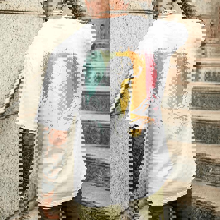 レトロなビンテージデザインのバーニーズマウンテンドッグ 長袖tシャツ メンズTシャツ バックプリント 彼への贈り物