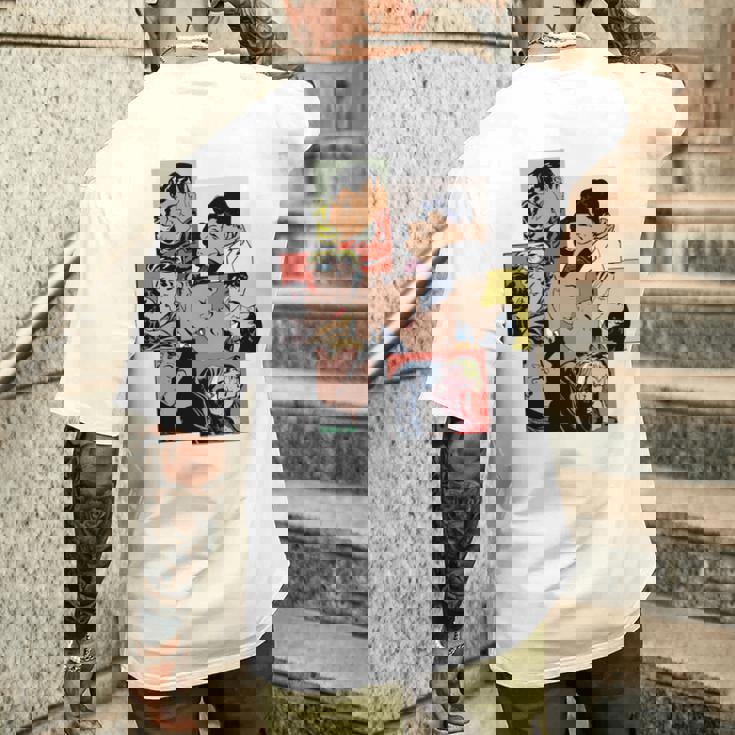 レトロコミックキス、コラージュ、ビンテージポップアートキスコミックスタイル 長袖tシャツ メンズTシャツ バックプリント 彼への贈り物