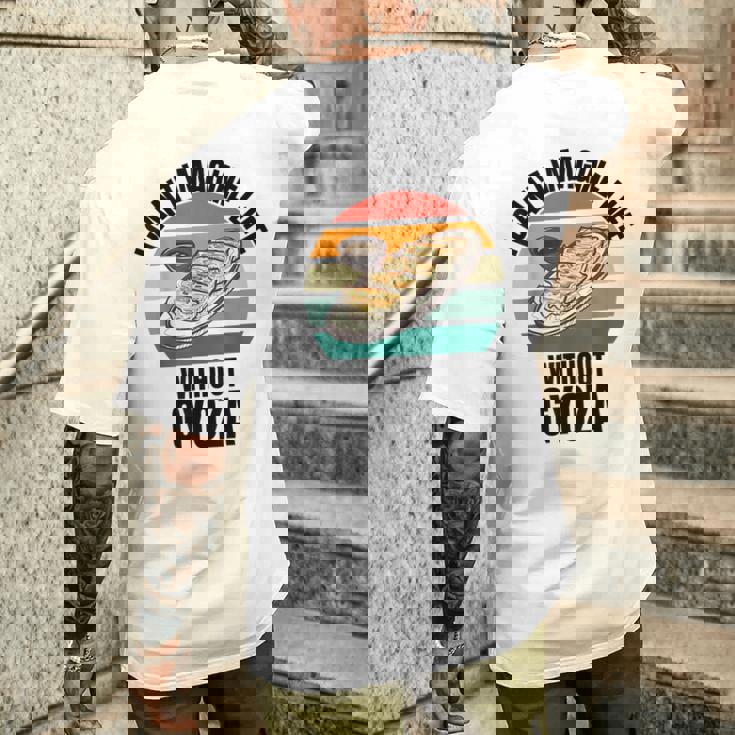 レトロ可愛い餃子 ギョーザなしでは人生は想像できない。 メンズTシャツ バックプリント 彼への贈り物