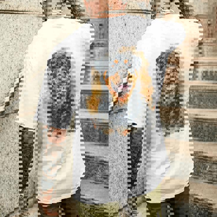 ロットワイラー 犬 モチーフ ペット アートワーク カラフル ロットワイラー メンズTシャツ バックプリント 彼への贈り物