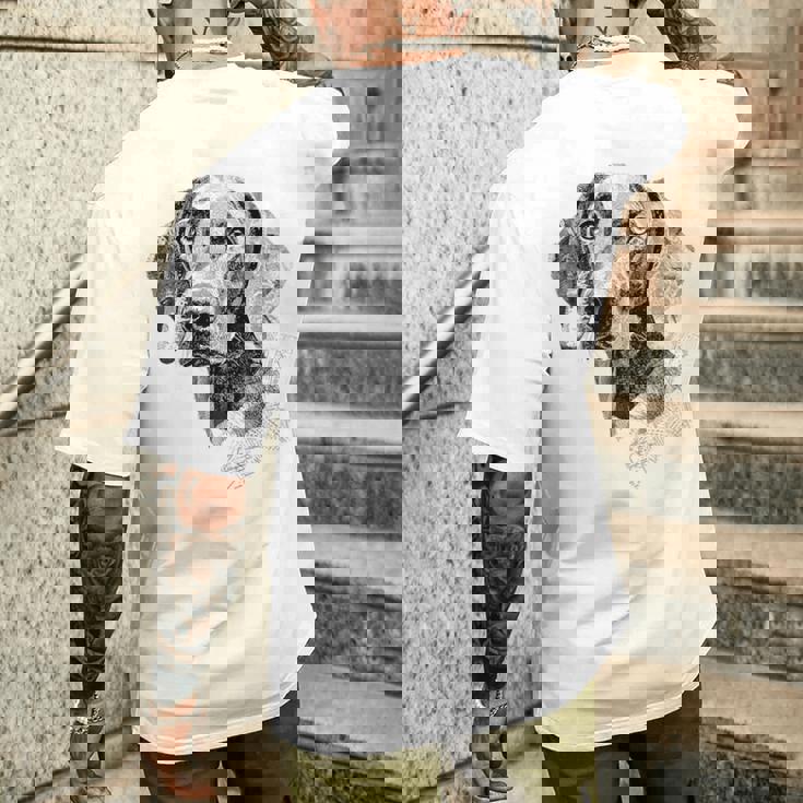 ワイマラナー 犬 グラフィック ペット アート ワイマラナー メンズTシャツ バックプリント 彼への贈り物