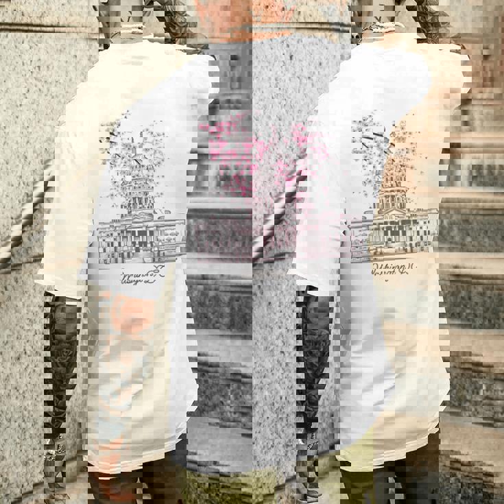 ワシントンdcキャピトルビル桜 メンズTシャツ バックプリント 彼への贈り物
