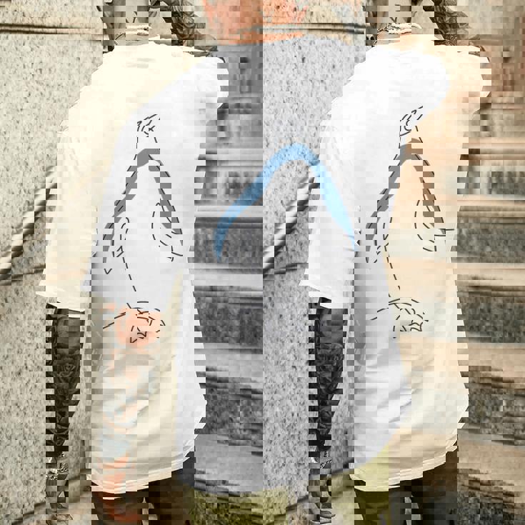 ワンライン キングペンギン エンペラーペンギン シーバード ぺんぎん メンズTシャツ バックプリント 彼への贈り物