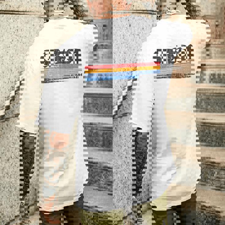 ヴィンテージ 70年代80年代スタイル ギブソン アーカンソー州 メンズTシャツ バックプリント 彼への贈り物